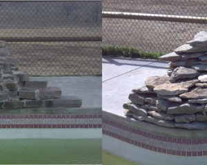 Stone fountain rebuild