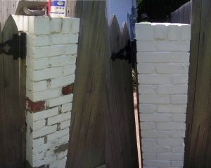 Brick column repair and paint