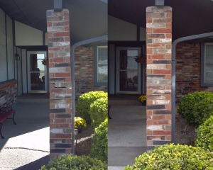 Brick column repair straightened