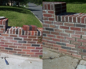 Brick partition wall repair